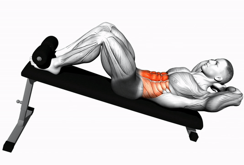 Скручивания на наклонной скамье